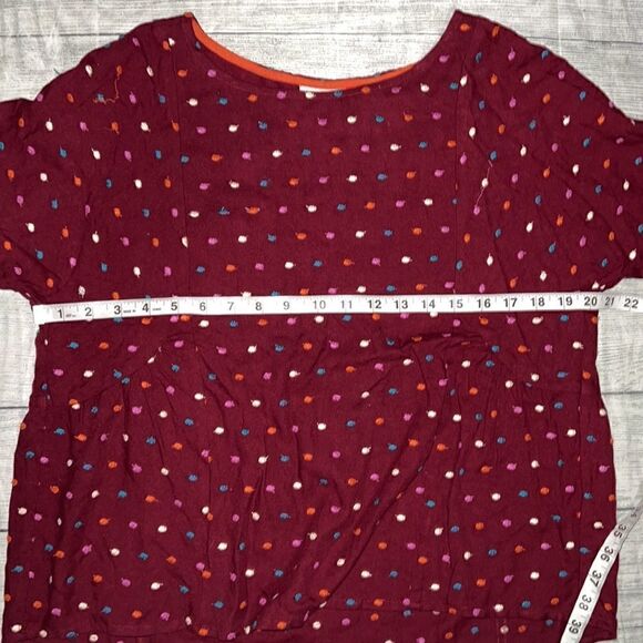 Anthropologie Anthro | Maeve Dottie Embroidered Rainbow Polka Dot Top sz XS - Picture 7 of 11